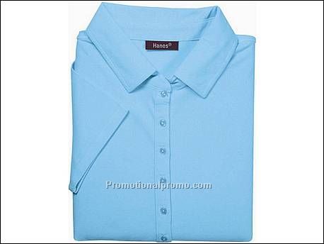 Hanes Polo 7 Button, Jasmine Blue