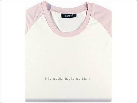 Hanes T-shirt Baseball BeauTy, White/Rose