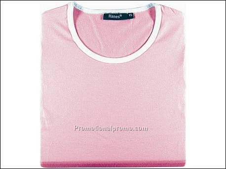 Hanes T-shirt Ringer BeauTy, Rose/WH