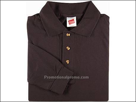 Hanes Top Polo L/S, Anthracite