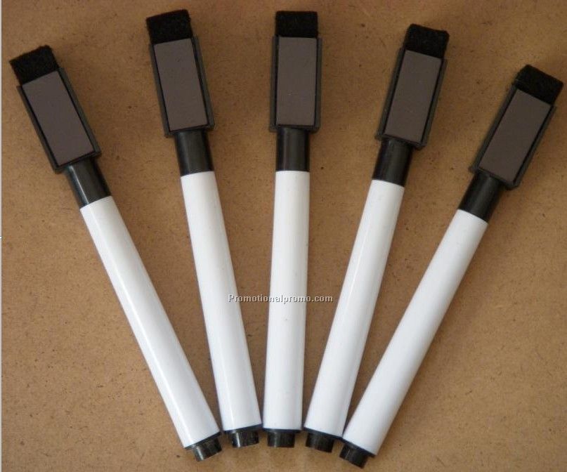 Marker with eraser and magnet