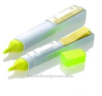 Highlighter with memo pad