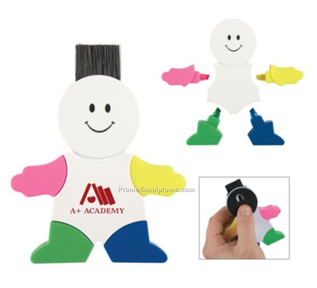 Snow man shaped highlighters, Person shaped highlight markers
