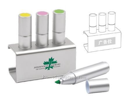 3 Plstic Standing Highlighter Set, Marker Set