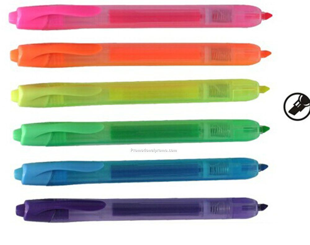 Colorful ink Retrax Retractable Fluorescent Highlighter