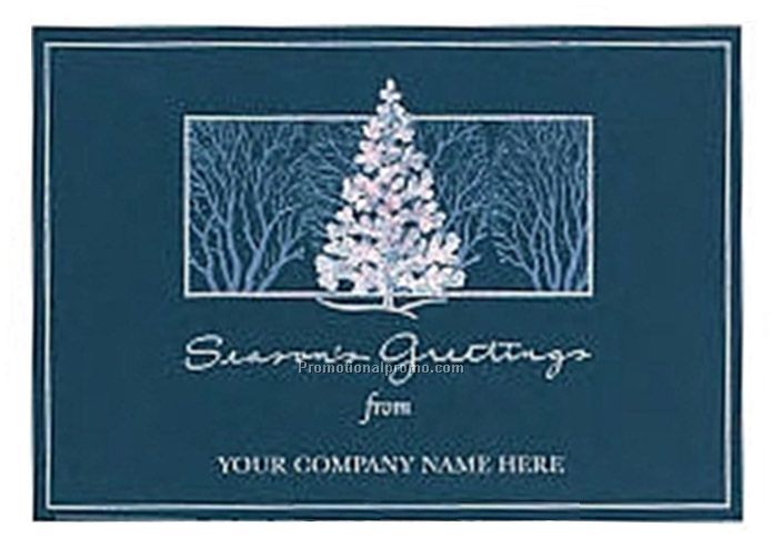 Silver foil embossed Seasons Greetings card