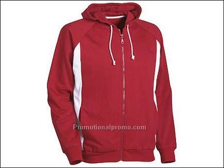 Hooded full zip sweater. Raglan mouwe...