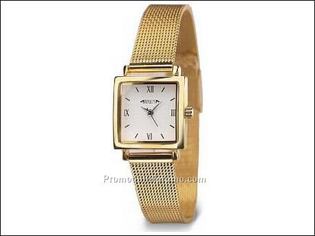 Horloge met metalen kast in goud...