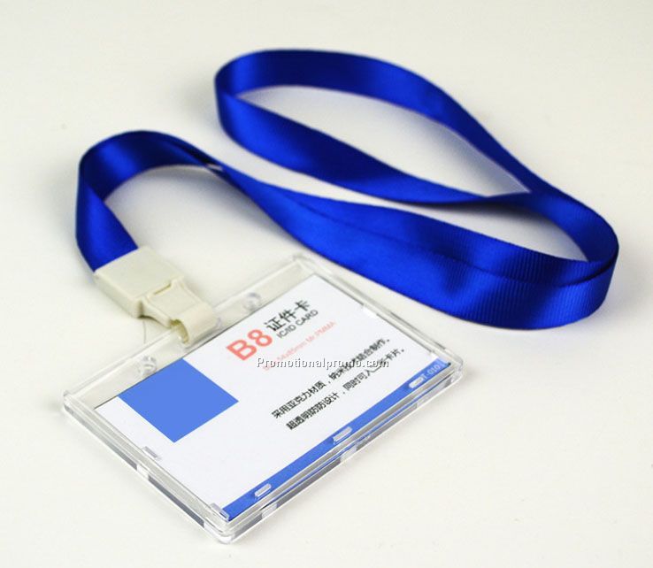 ID card holder lanyard with reel badge and phone holder