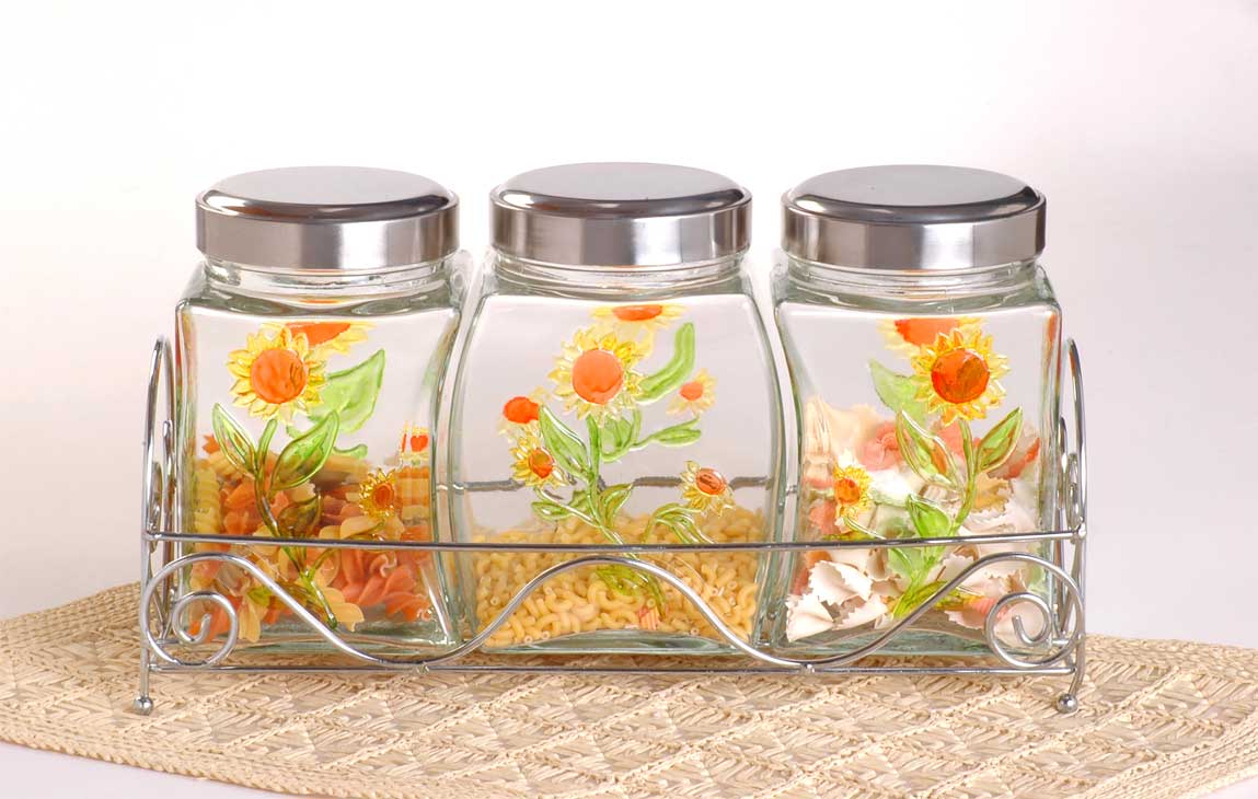 hand painted storage set with iron stand
  
   
     
    