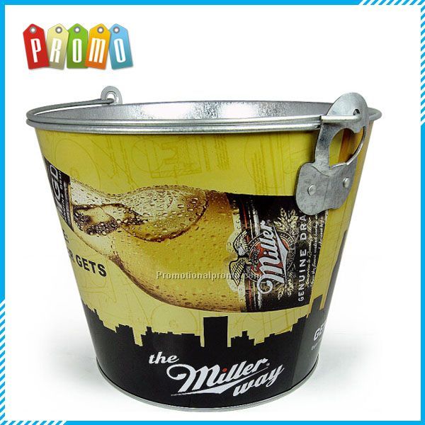5L Zinc Plated Ice Bucket with Bottle Opener