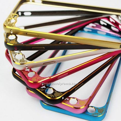 For iphone6 hippocampus buckle embossed metal frame, camera protection iphone 6 6plus case, iphone case