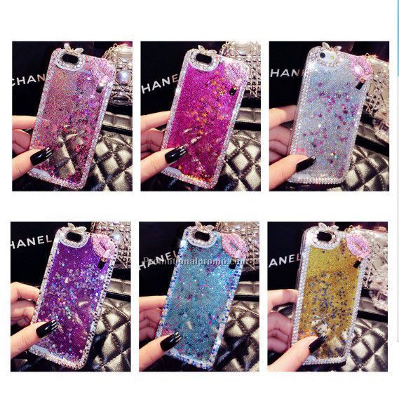 Fashion sexy lips style crystal stone case for iphone iphone 6