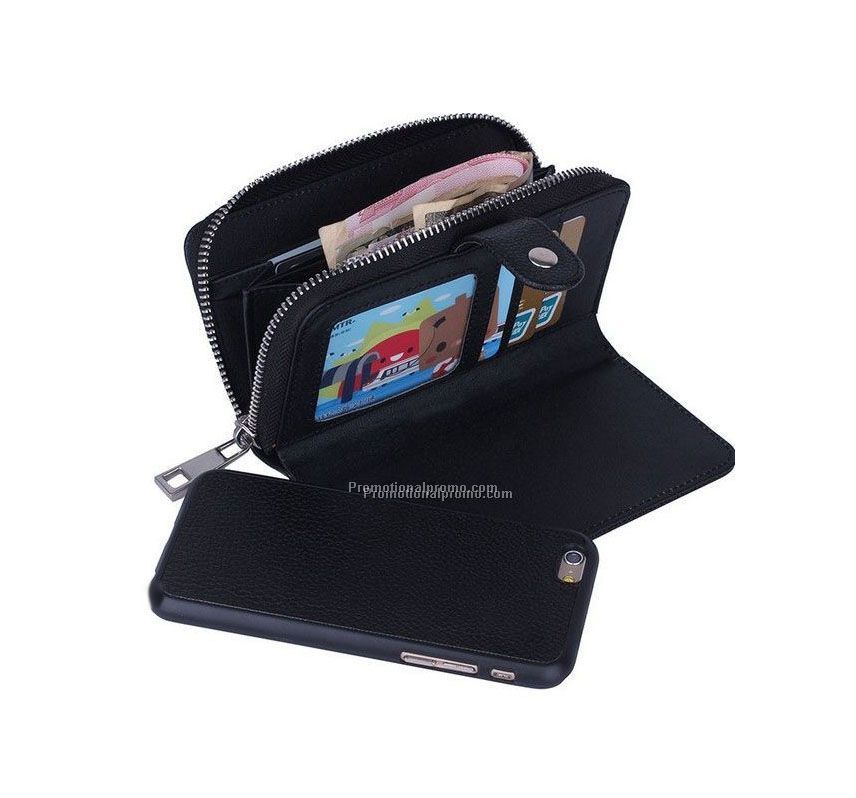 Wallet leather case for Iphone 6 plus, detachable  case