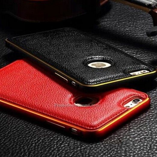New arrival aluminum bumper case soft leather case for iphone 6 6plus