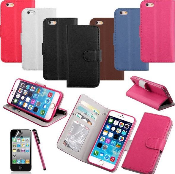 Soft TPU leather case for iphone 6, leather mobile phone bracket