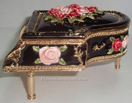 Antique Piano Jewelry Box With Music