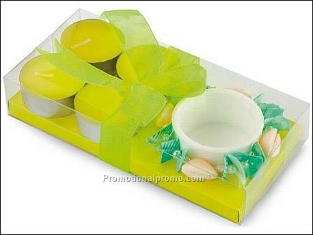 Kaarsenset in kadoverpakking