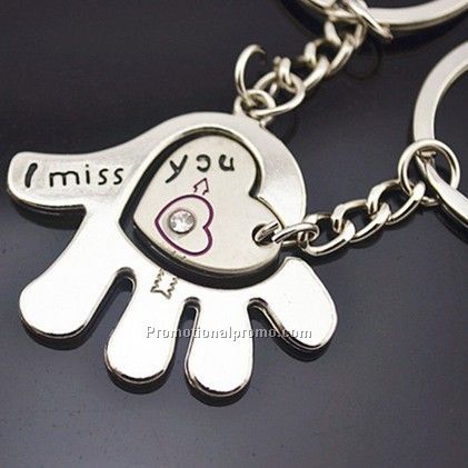 Oval chrome & black key holder