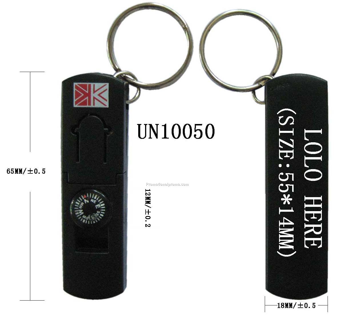 promotional flashlight keychain with compass