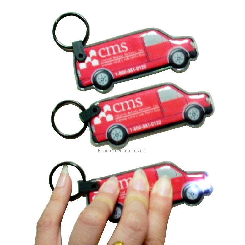 Car Shaped LED PVC Torch Keychain