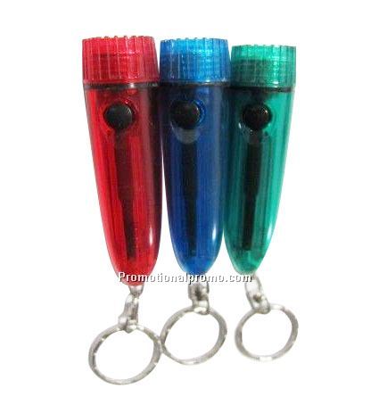 Bullet Shape Translucent Red Flashlight Keychain