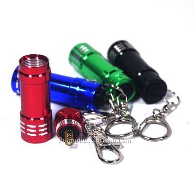 LED flashlight with keychain