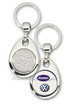 Metal Keychain Shopping Mag Cart Coin