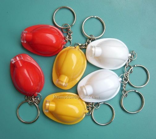safety helmet shape led and bottle opener keychain