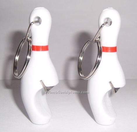 bowling shape bottle opener keychain