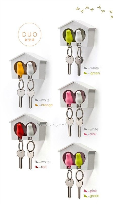 Fashionable Couple Love nest bird keyring
