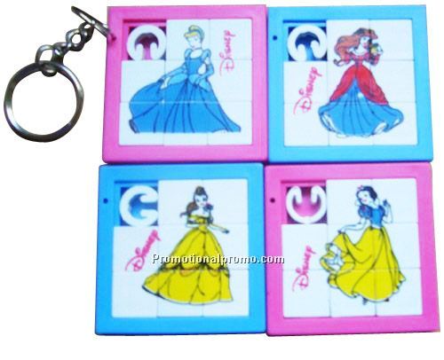 Plastic Slide Puzzle Keychain, Customized puzzle keychain