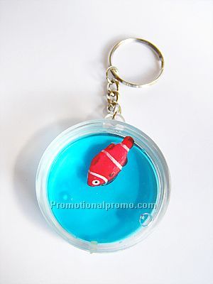 Acrylic key chain with water