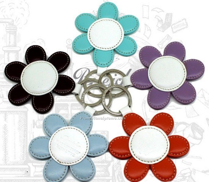 HIGH QUALITY PU DAISY KEY TAG