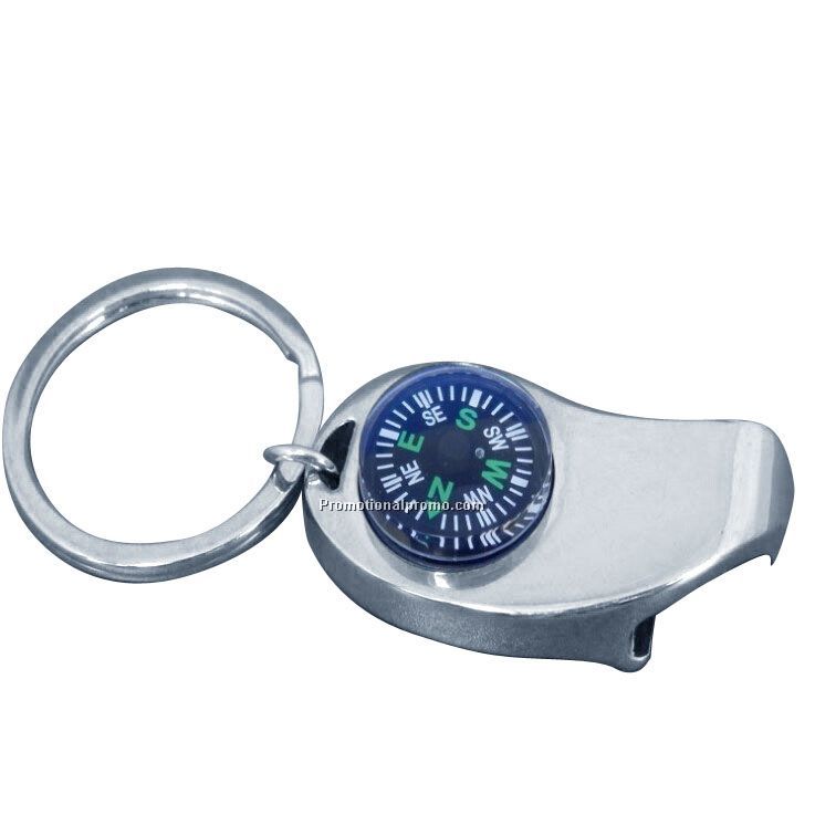 Promotional Metal Bottle Opener Keychain With Compass
