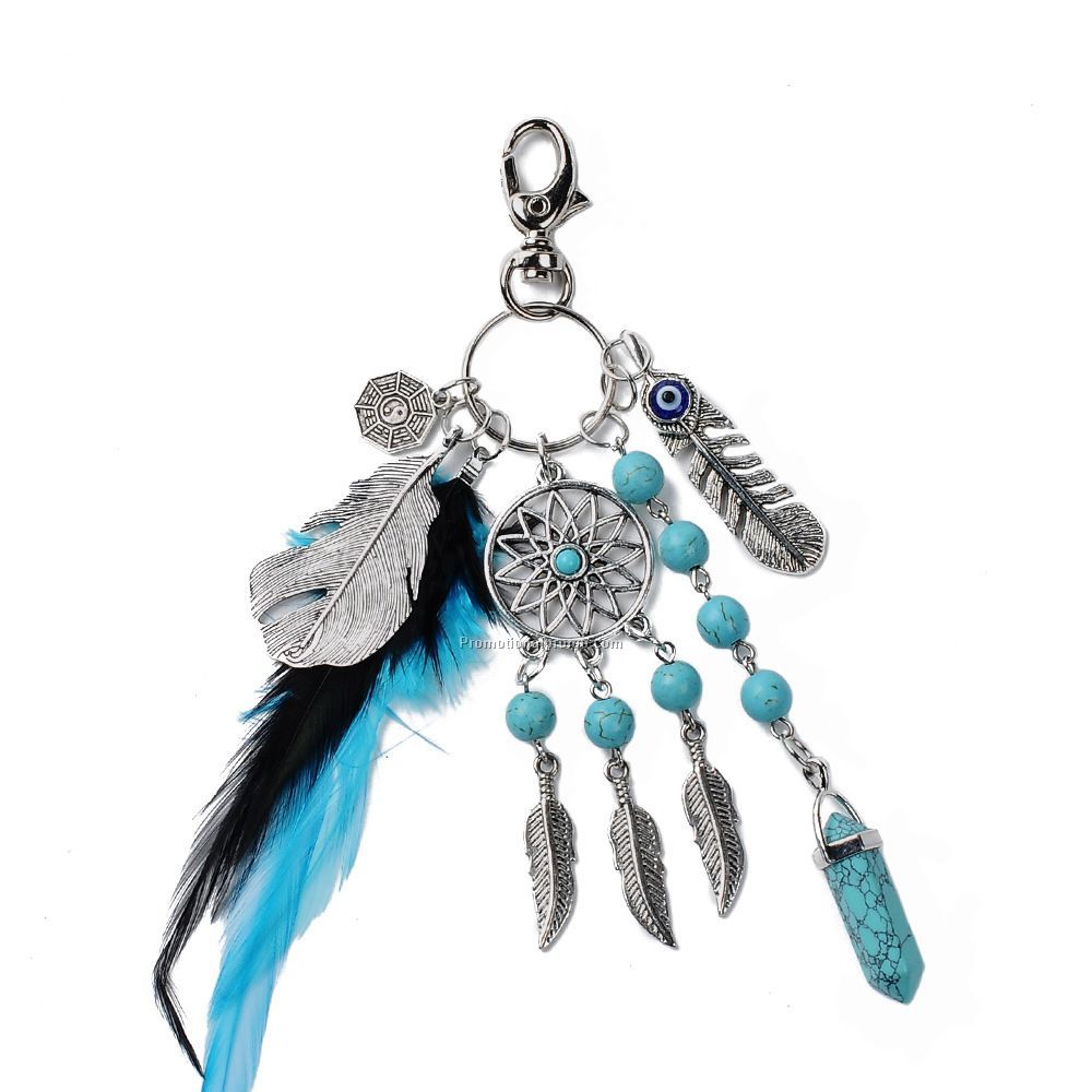 Fashion Bohemia Feather Keychain
