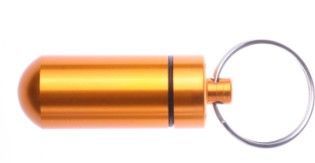 Novelty Aluminium Capsule Pill Holder Key ring, Vow bottle keychain, Pill Keychain