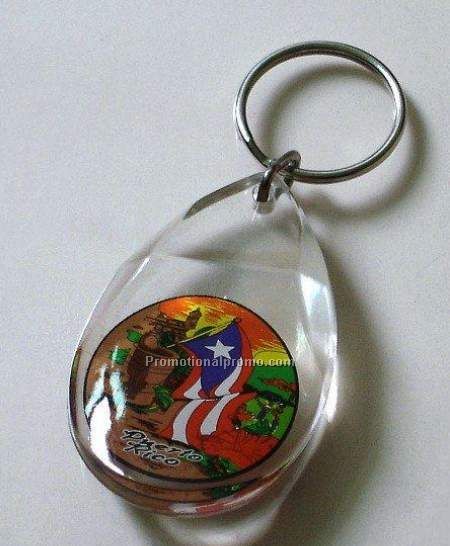 Raindrop shaped arcylic key tag