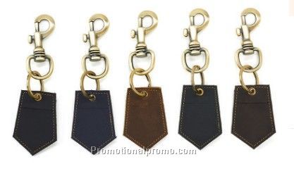 Stocked leather key tag