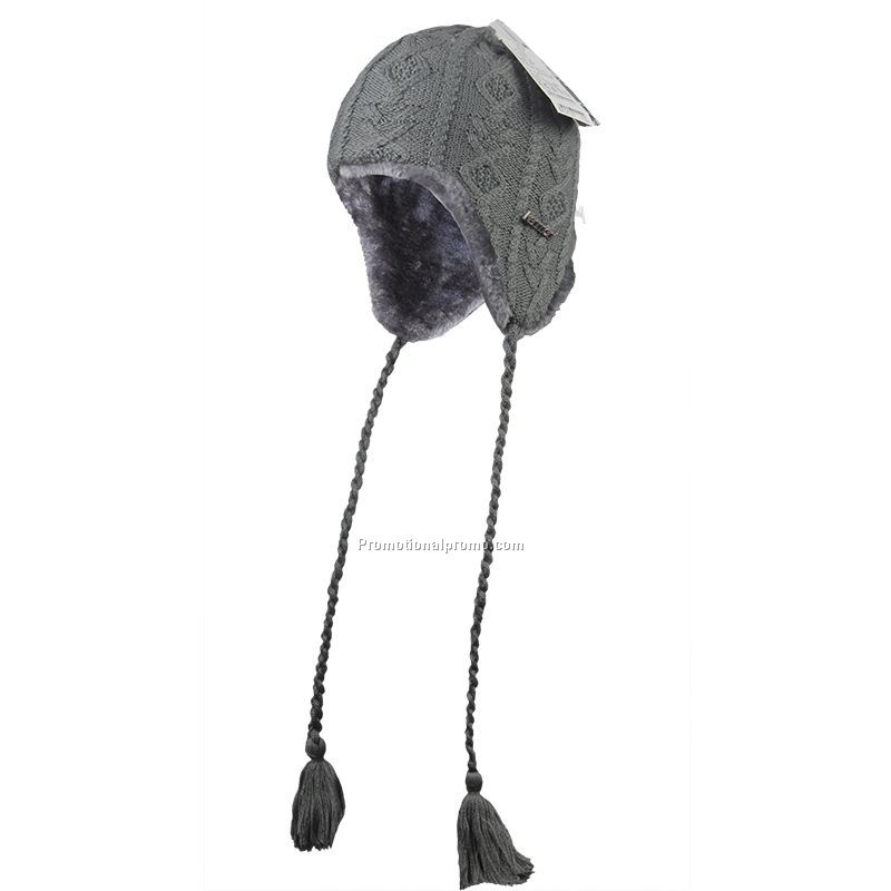 Warm earflap with artificial fur