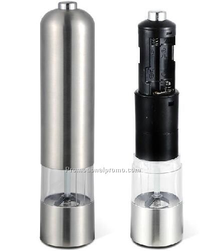 Stainless steel battery power Mini Salt and Pepper Mill Set