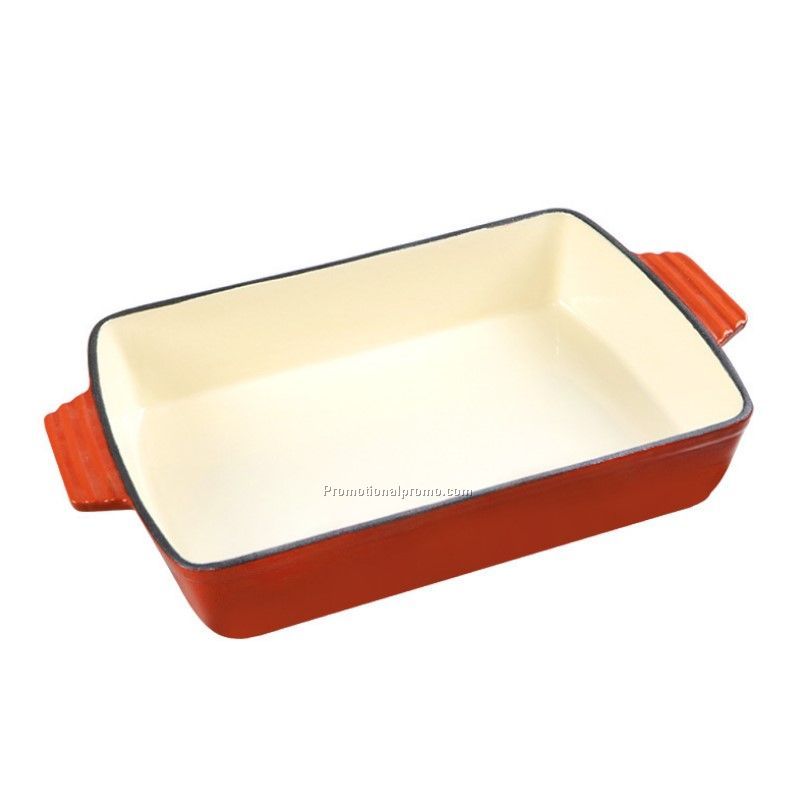 kitchen cookware set cake pans rectangular deep Enamel Cast Iron baking dish pan