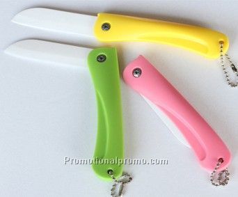 Mini folding ceramic knife