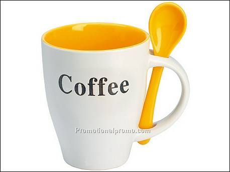 Koffiemok met lepel