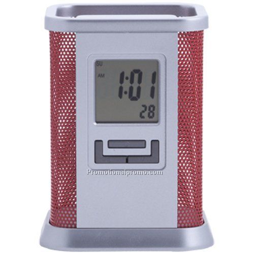 Pen Holder with LCD alarm clock