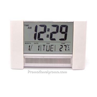 Large screen solar power LCD clock