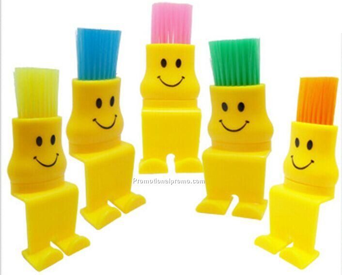 Note Holder With Retractable Computer Brush