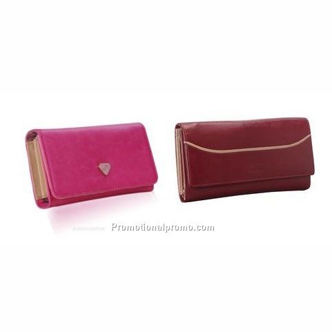 PU crown button lady wallet