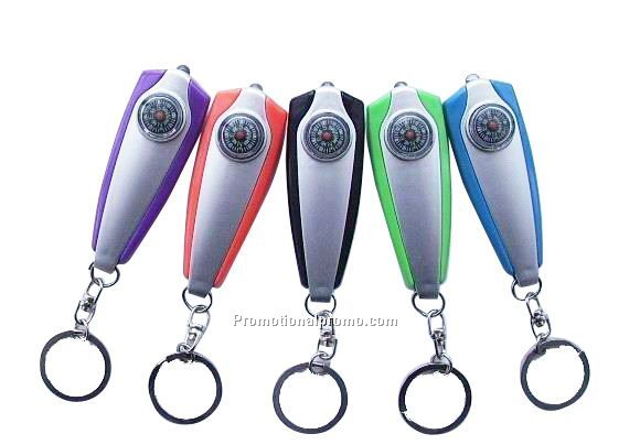 LED keychain with compass