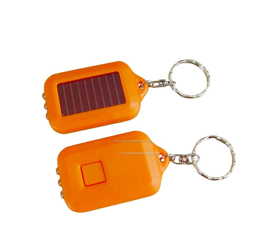Solar LED Flashlight Keychain